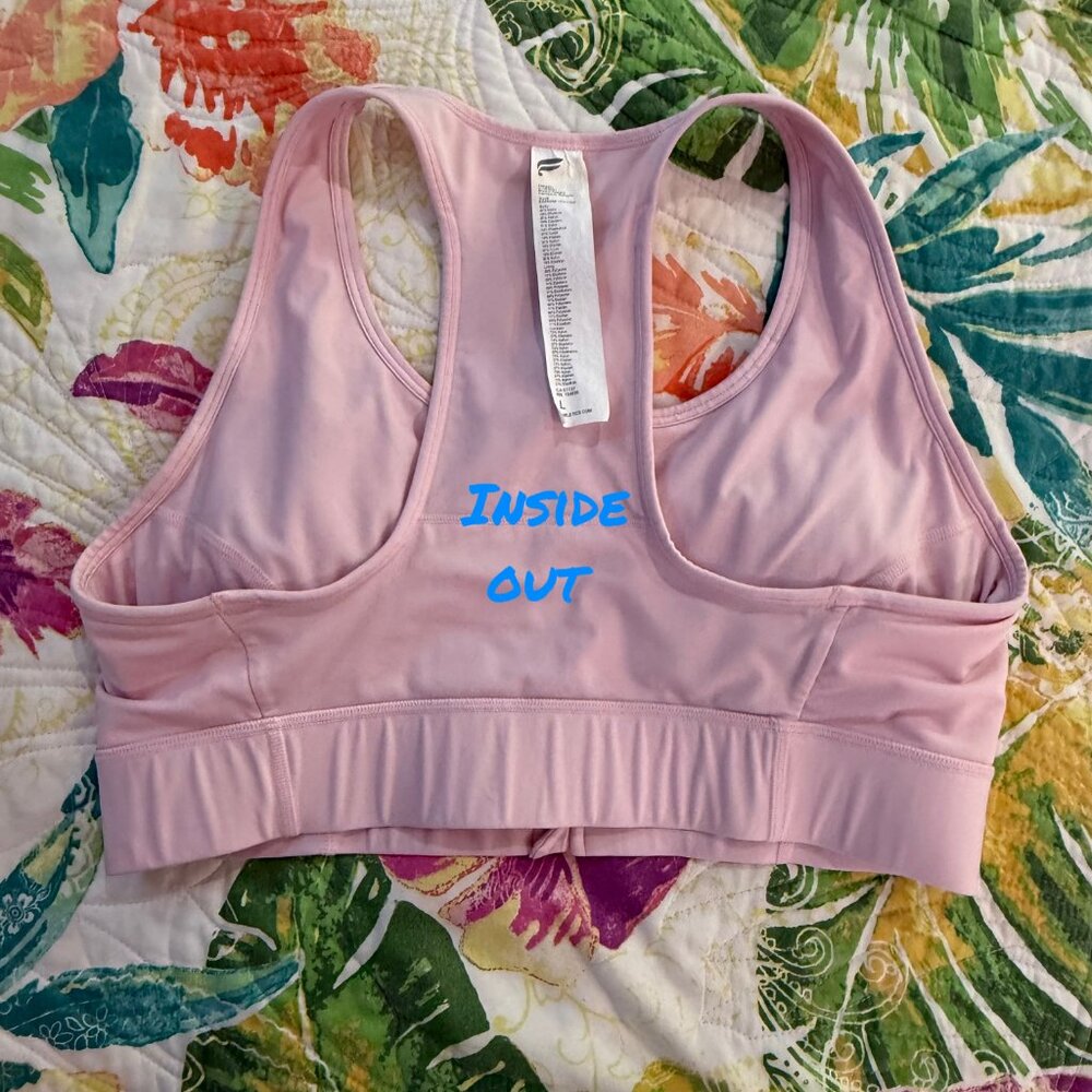 Fabletics On-The-Go Front Zip Medium Impact Sports Bra Sugar Pink Size Large - Picture 7 of 11